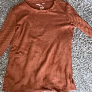 Orange long sleeve cotton shirt